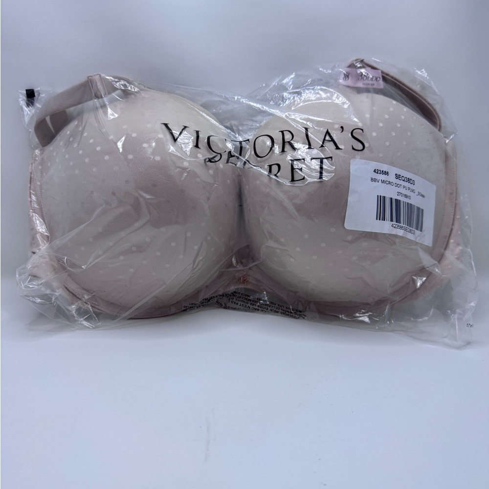 Victoria's Secret Light Pink Bra BBV Micro Dot Pu Pling glaze size 38DDD